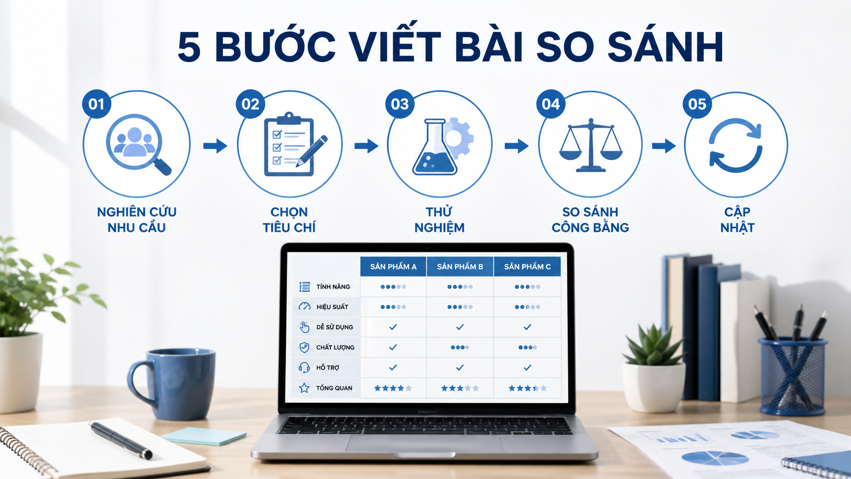 Năm bước viết bài so sánh cho affiliate marketing