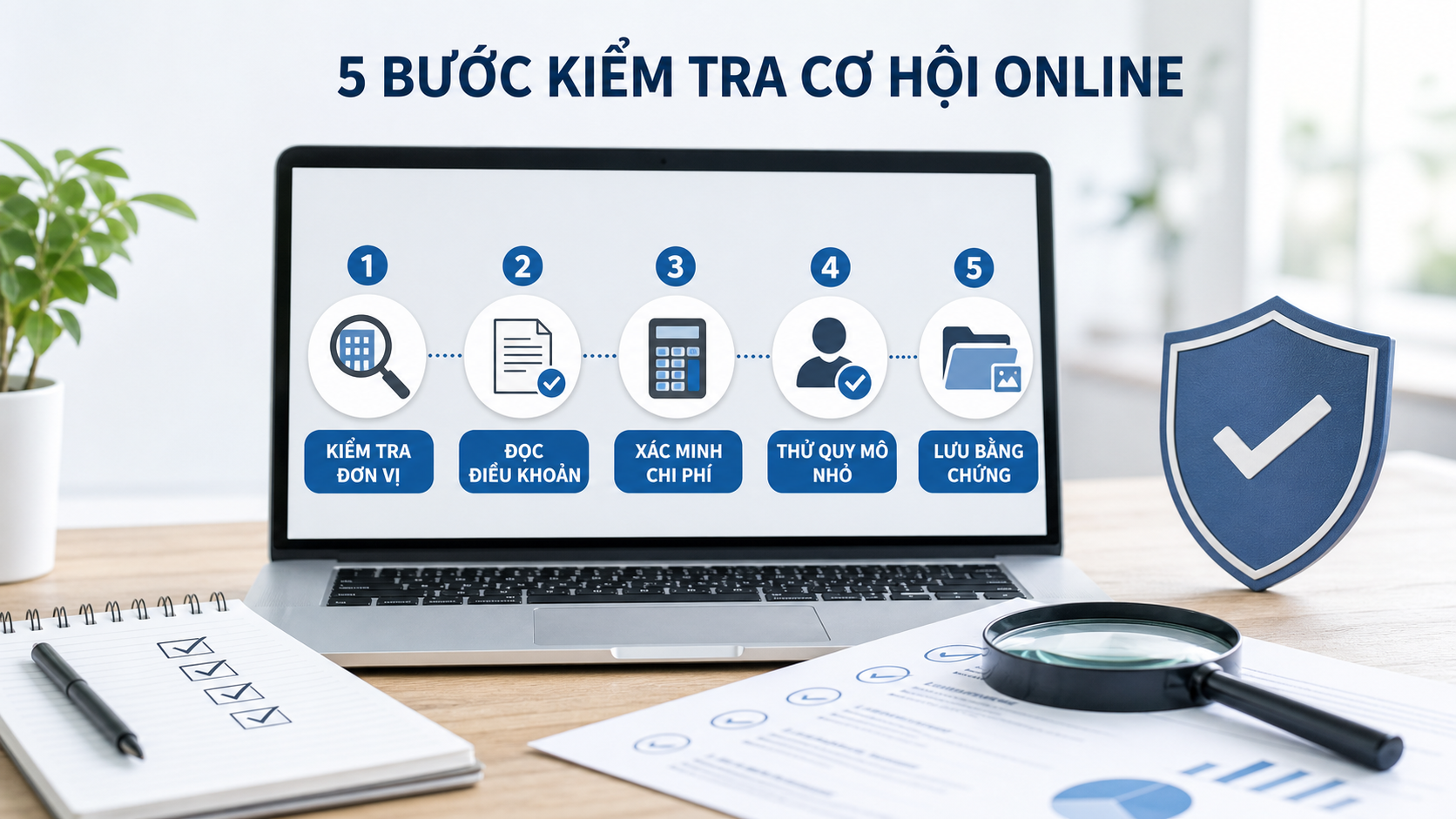Năm bước kiểm tra cơ hội kiếm tiền online an toàn