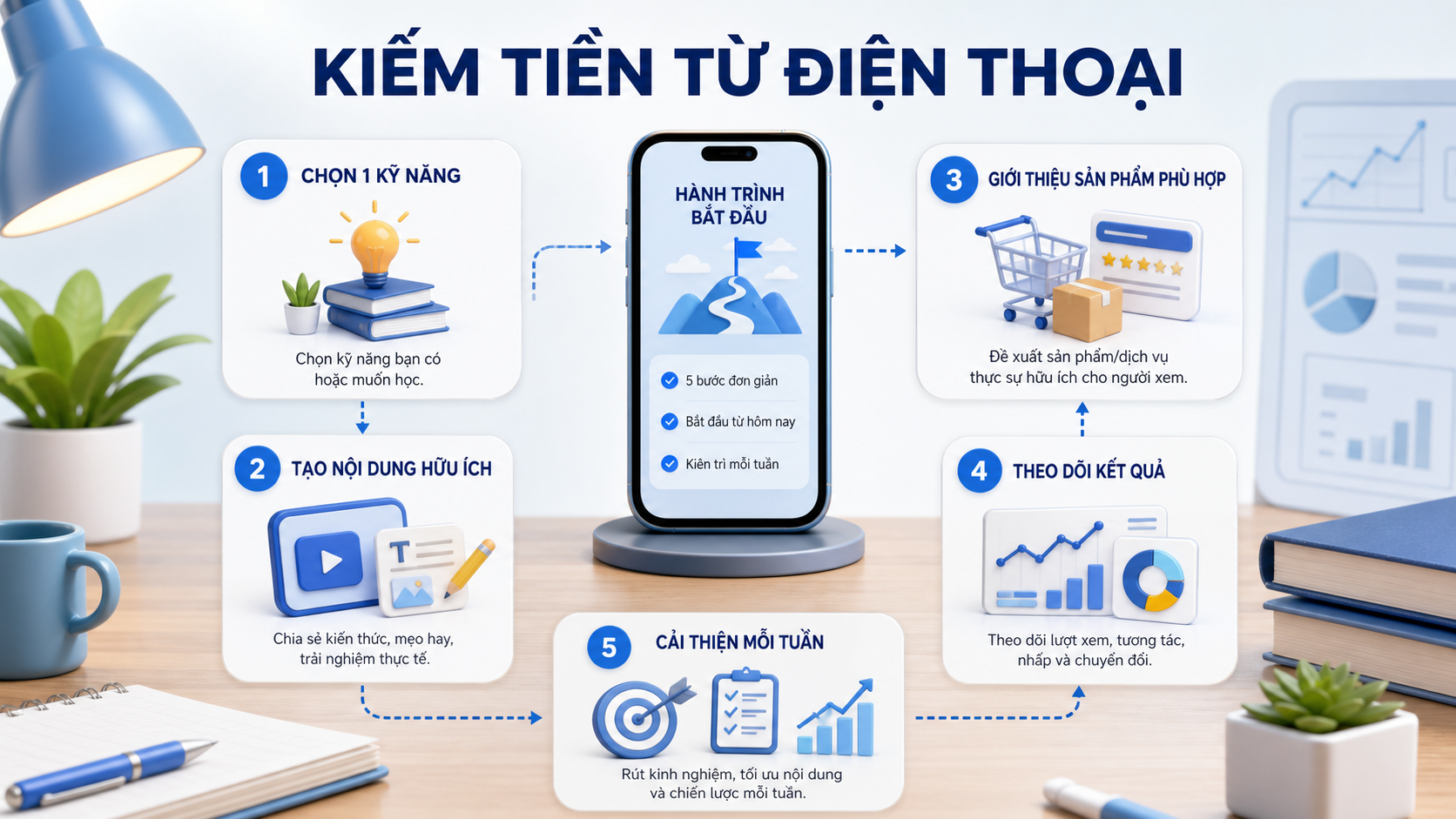 Quy trình kiếm tiền từ điện thoại cho người mới