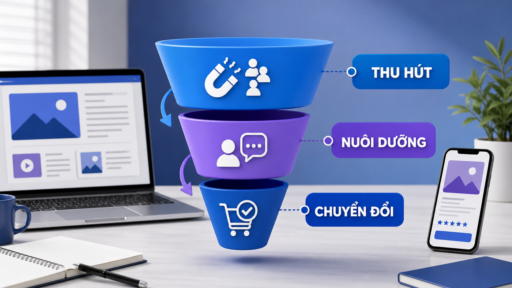 Phễu nội dung affiliate marketing ba tầng